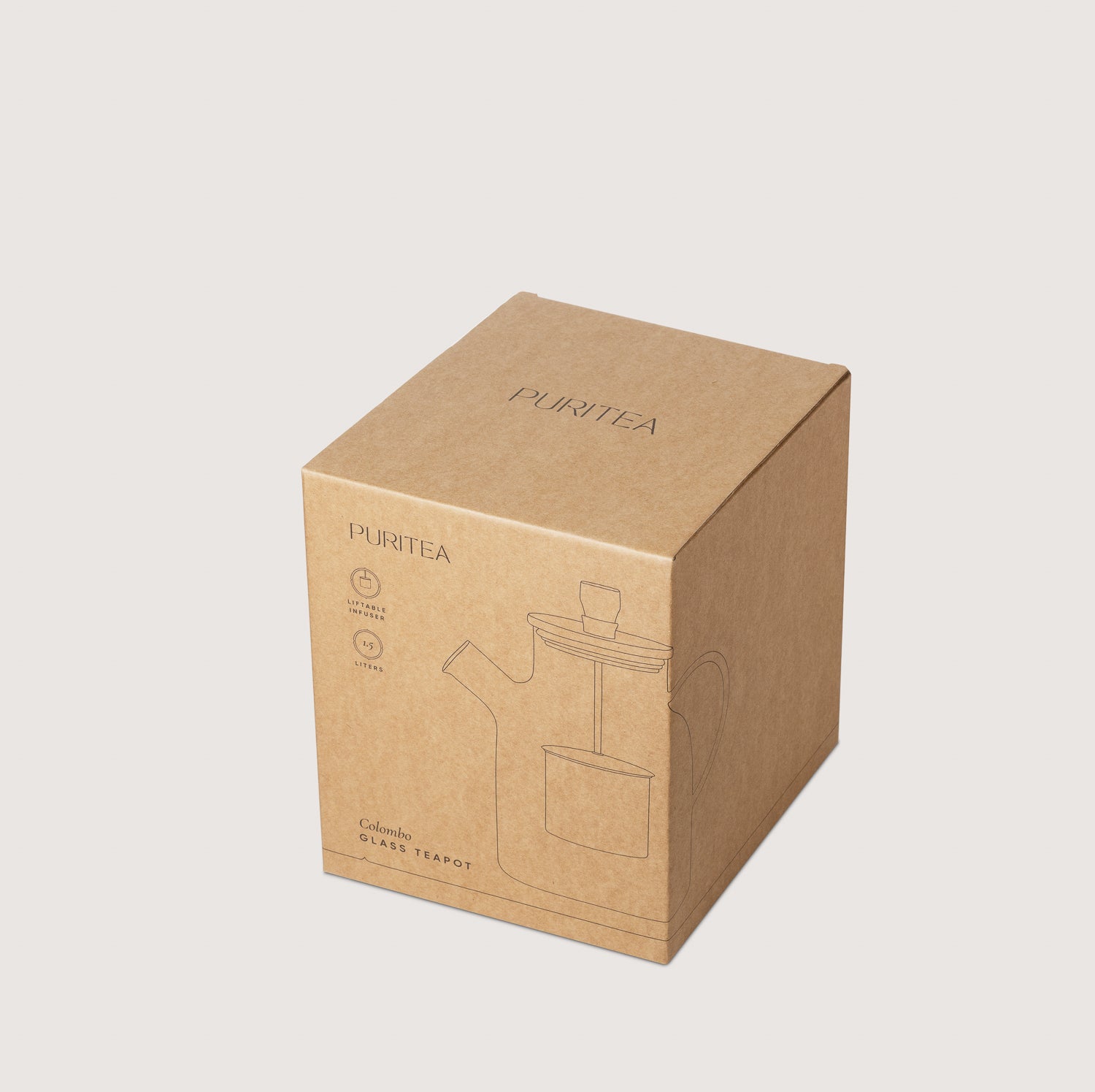 Puritea glazen theepot met liftable theezeef
