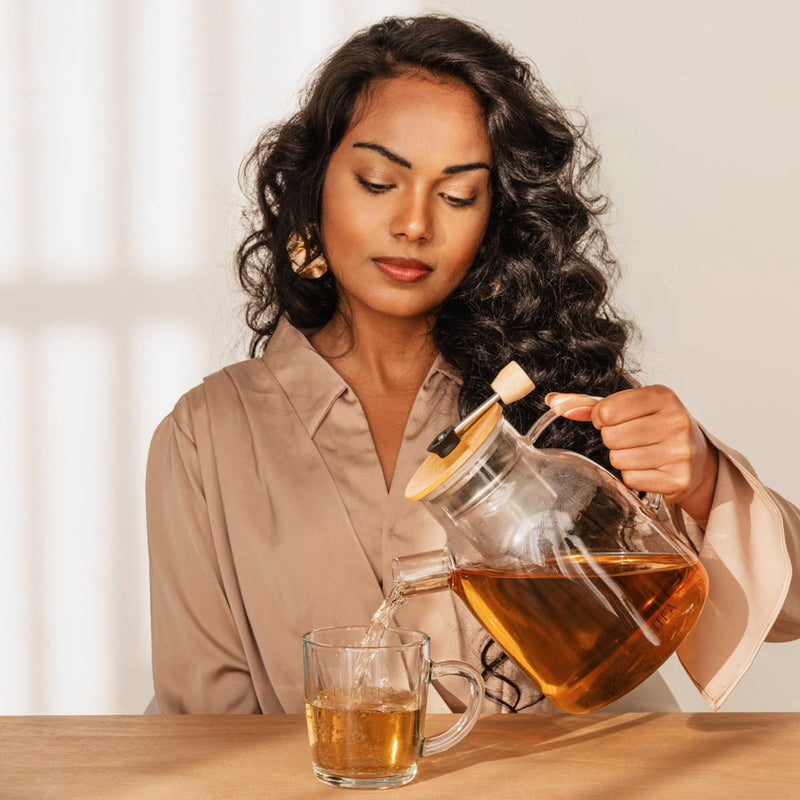 Puritea glazen theepot met liftable theezeef