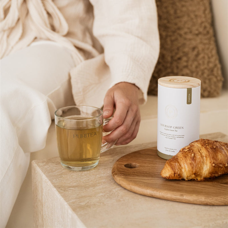 zuurzak losse groene thee bewaarkoker sfeer