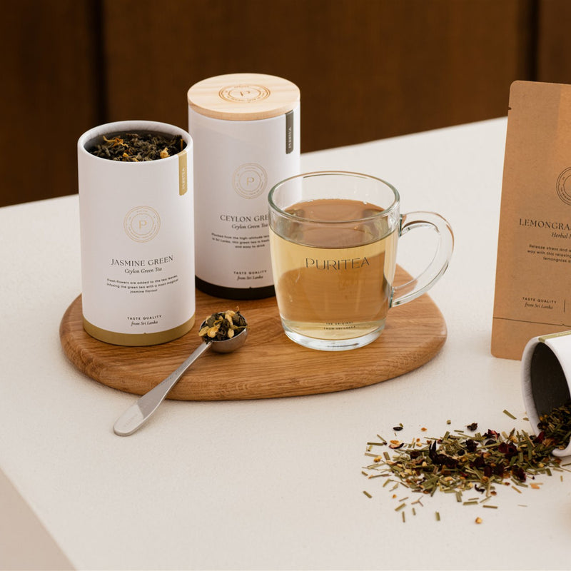 jasmijn losse groene thee bewaarkoker sfeer