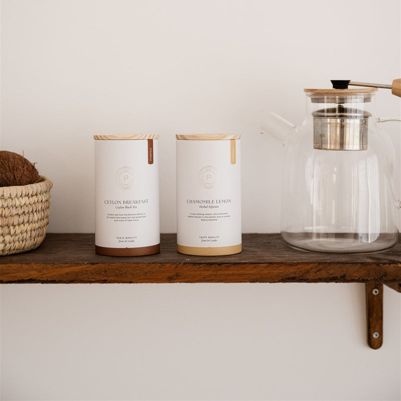 kamille citroen losse kruidenthee bewaarkoker sfeer