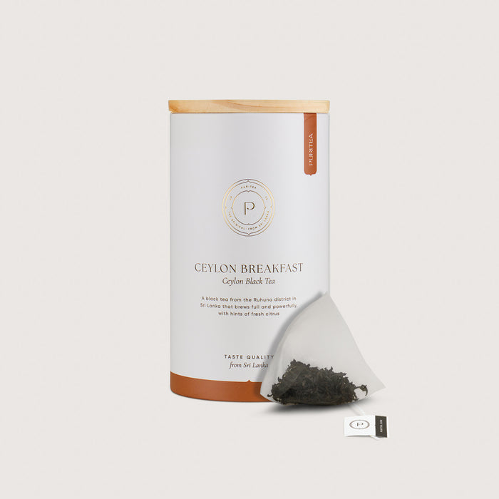 ontbijt zwarte theezakjes bewaarkoker