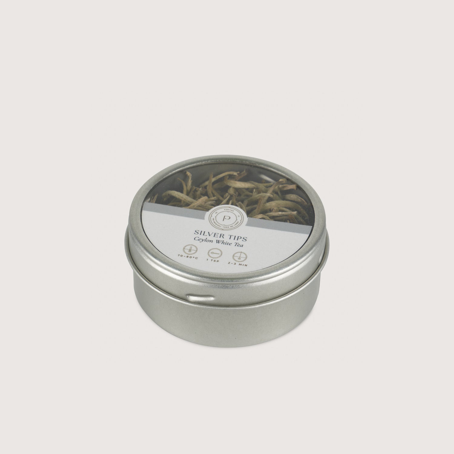 puritea theedienbladblikje silver tips